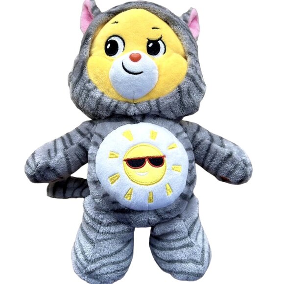 2021 Care Bears Unlock The Magic Funshine Bear Kitty Cat Hoodie 12” Plush - Picture 1 of 5